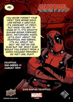 2019 Upper Deck Marvel Deadpool #41 Number 1 Back