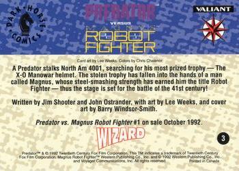 1992-93 Wizard Magazine Specials - Predator vs Robot Fighter #3 Predator vs. Magnus Robot Fighter #1 Back