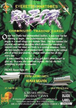 1995 Krome Products - (Everette Hartsoe's) Razor Chromium #31 Human Weapon Back
