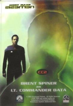 2002 Rittenhouse Star Trek: Nemesis - Casting Call Cel Cards #CC2 Brent Spiner Back