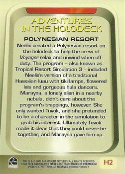 2002 Rittenhouse The Complete Star Trek: Voyager - Adventures in the Holodeck #H2 Polynesian Resort Back