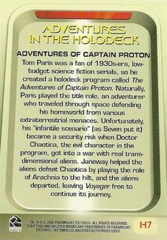 2002 Rittenhouse The Complete Star Trek: Voyager - Adventures in the Holodeck #H7 The Adventures of Captain Proton Back