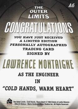 2002 Rittenhouse The Outer Limits Premiere Edition - Autographs #A6 Lawrence Montaigne Back