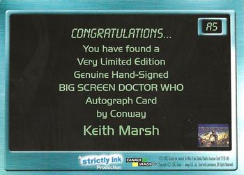 2003 Strictly Ink Doctor Who Big Screen - Autographs #A5 Keith Marsh Back