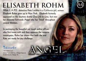 2000 Inkworks Angel Season 1 - Autographs #A4 Elisabeth Rohm Back