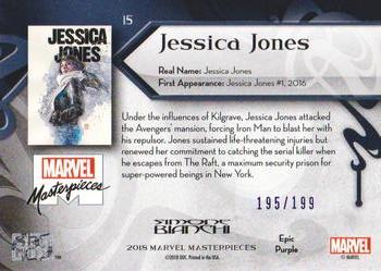 2018 Upper Deck Marvel Masterpieces - Purple Foil #15 Jessica Jones Back