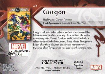 2018 Upper Deck Marvel Masterpieces - Gold Foil #49 Gorgon Back
