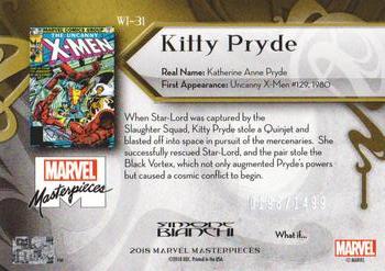 2018 Upper Deck Marvel Masterpieces - What If #WI-31 Kitty Pryde Back