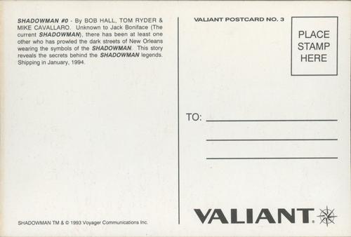 1993 Upper Deck The Valiant Era - Postcard Promos #3 Shadowman #0 Back