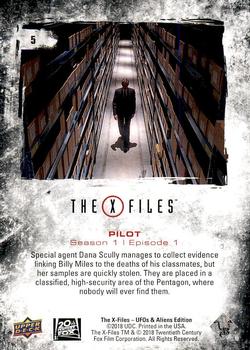 2019 Upper Deck The X-Files UFOs and Aliens Edition #5 Pilot Back
