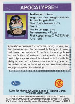 1991 Impel Marvel Universe II Toy Biz Promos #NNO Apocalypse Back