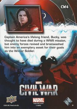 2016 Upper Deck Captain America Civil War (Walmart) #CW4 (Winter Soldier)                            Captain America's lifelong friend, Bucky, was Back