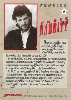 1992 Sterling Country Gold - Special Promotional Sample #6 Eddie Rabbitt Back