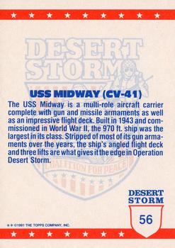 1991 Topps Desert Storm (UK) #56 USS Midway Back