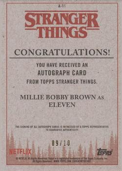2018 Topps Stranger Things - Autographs Blue #A-11 Millie Bobby Brown Back