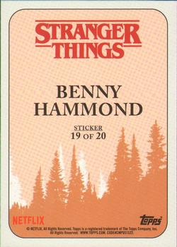 2018 Topps Stranger Things - Character Stickers #19 Benny Hammond Back