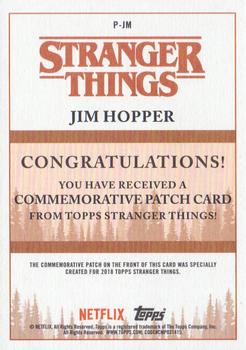 2018 Topps Stranger Things - Commemorative Patch #P-JM Jim Hopper Back