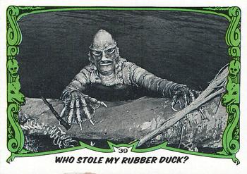 1980 Topps You'll Die Laughing Creature Feature #39 Who Stole My Rubber Duck? Front