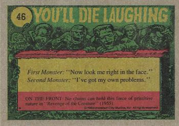 1980 Topps You'll Die Laughing Creature Feature #46 How Do You Like My New Charm Bracelet? Back
