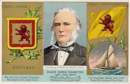 1888 W. Duke, Sons & Co. Rulers, Flags, Coat of Arms (N126) - Triple-folder Design #NNO Scotland Front