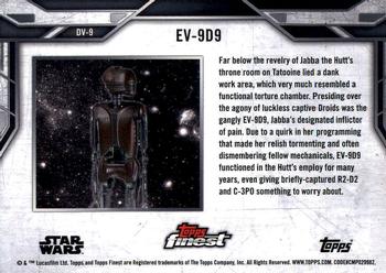 2018 Topps Finest Star Wars - Droids and Vehicles #DV-9 EV-9D9 Back