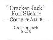 1994 Cracker Jack Fun Stickers #5 Boy & girl on a bike with Cracker Jack Back