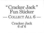 1994 Cracker Jack Fun Stickers #6 Boy with baseball glove & box of Cracker Jack Back
