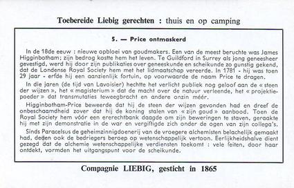 1960 Liebig De Alchemie (Alchemy) (Dutch Text) (F1722, S1725) #5 Price ontmaskerd Back