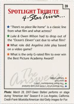 2007 Spotlight Tribute 4-Star Trivia #39 Gwen Stefani Back