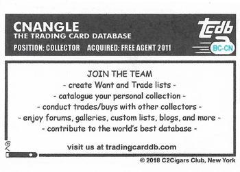 2018 C2Cigars TCDB Business Card #BC-CN cnangle Back