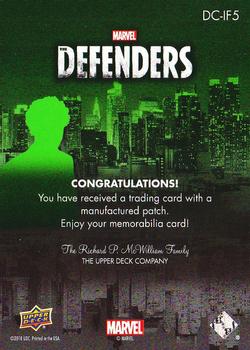 2018 Upper Deck Marvel's The Defenders - Defenders Connecting Manufactured Patch #DC-IF5 Iron Fist Back