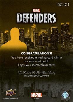 2018 Upper Deck Marvel's The Defenders - Defenders Connecting Manufactured Patch #DC-LC1 Luke Cage Back