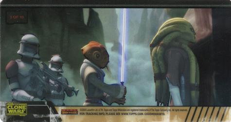 2009 Topps Widevision Star Wars: The Clone Wars - Animation Cels #3 Kit and Nahdar Back