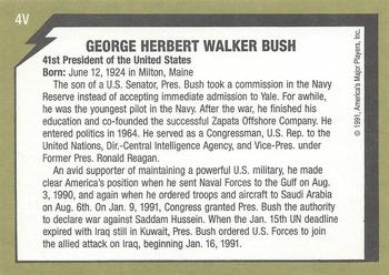 1991 America's Major Players Desert Storm Weapon Profiles Victory Edition #4V President Bush Back