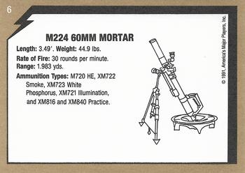 1991 America's Major Players Desert Storm Weapon Profiles #6 M224 60mm Mortar Back