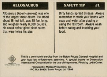 1990 McDag Baton Rouge General Medical Center Prehistoric Animals #1 Allosaurus Back