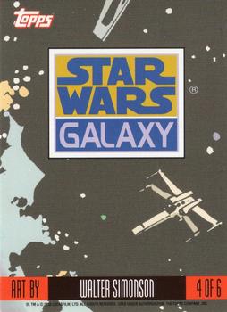 1993 Topps Star Wars Galaxy - Millennium Falcon Holo Foil #4 Chewbacca Back