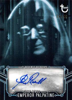 2019 Topps Star Wars Black & White: The Empire Strikes Back - Autographs Blue Hue Shift #NNO Clive Revill Front