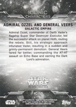 2019 Topps Star Wars Black & White: The Empire Strikes Back - Iconic Characters #IC-10 Admiral Ozzel / General Veers Back