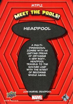 2019 Upper Deck Marvel Deadpool - Meet the Pools! #MTP12 Headpool Back