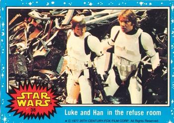 1977 Topps Star Wars (UK) #38 Luke And Han In The Refuse Room Front