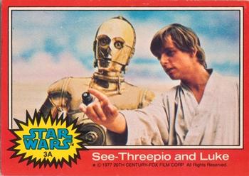 1977 Topps Star Wars (UK) #3A See-Threepio and Luke Front