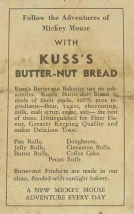 1936 The Adventures of Mickey Mouse (D52) - Kuss's Bread #NNO Here's Another Scene From... Back