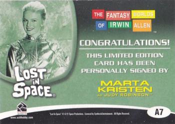 2004 Rittenhouse Fantasy Worlds of Irwin Allen - Autographs #A7 Marta Kristen Back
