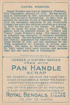 1911 American Tobacco Company Heroes of History / Men of History (T68) - Pan Handle Scrap #NNO Daniel Webster Back