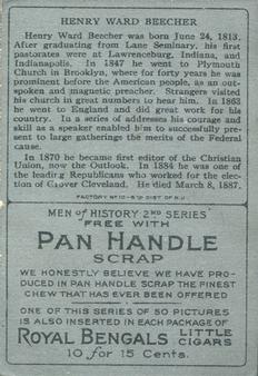 1911 American Tobacco Company Heroes of History / Men of History (T68) - Pan Handle Scrap #NNO Henry Ward Beecher Back