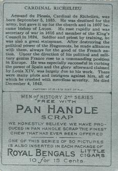 1911 American Tobacco Company Heroes of History / Men of History (T68) - Pan Handle Scrap #NNO Cardinal Richelieu Back