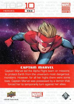 2018-19 Upper Deck Marvel Annual - Top 10 Heroes #TH4 Captain Marvel Back