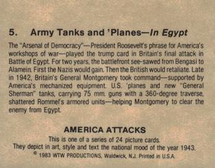 1983 WTW America Attacks #5 Army Tanks and 'Planes in Egypt Back