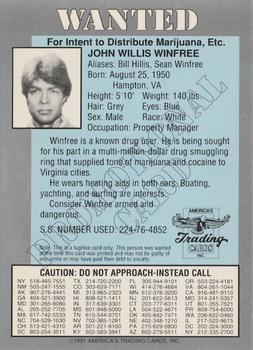 1992 AMW America's Most Wanted Promos #NNO John Willis Winfree Back